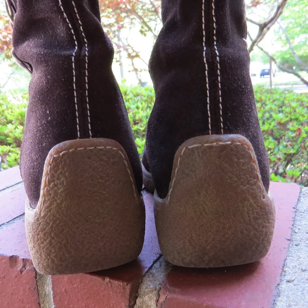 Vintage Gattino Leather Boots - Size 39 - Brown - Contrast Stitching - Suede - Picture 13 of 16